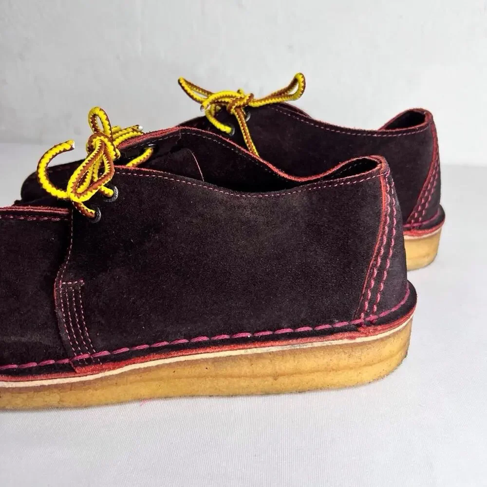 Clarks Originals Desert Trek Boot Mens 10 M Brown Suede Split Toe Crepe Sole